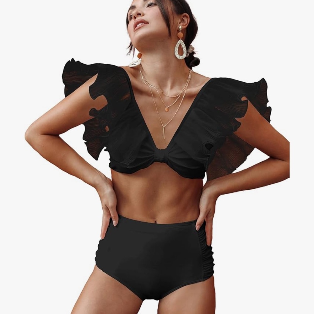 New Sporlike black high waisted bikini